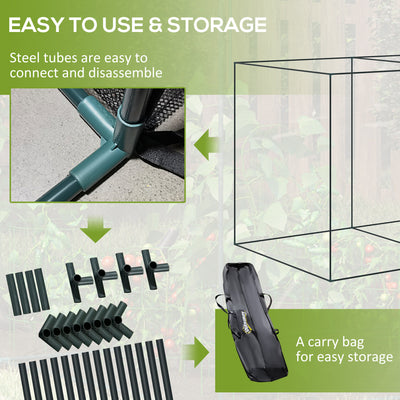 6 x 3ft Crop Cages for Garden, Plant Protectors from Animals, Storage Bag and 6 Ground Stakes