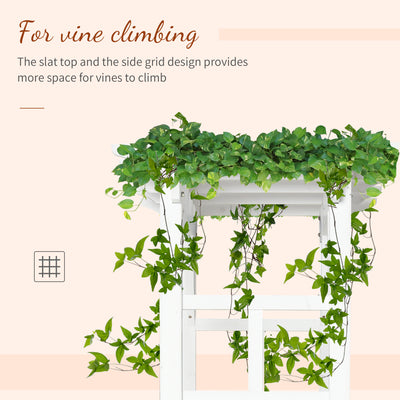 85" Wooden Garden Arbor for Wedding and Ceremony, Outdoor Garden Arch Trellis for Climbing Vines