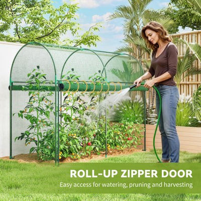 Crop Cage, 6' x 3' x 5' Large Plant Protection Tent with Zippered Door, Outdoor Garden Cage