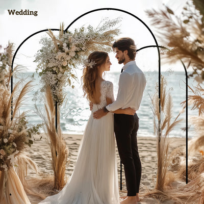 Metal Arch Backdrop Stand Set of 3, 7/6.5/6 ft Wedding Arch Frame, Balloon Backdrop Arch Stand Set for Birthday Party, Bridal Shower, Graduation, Ceremony, Banquet Decorations