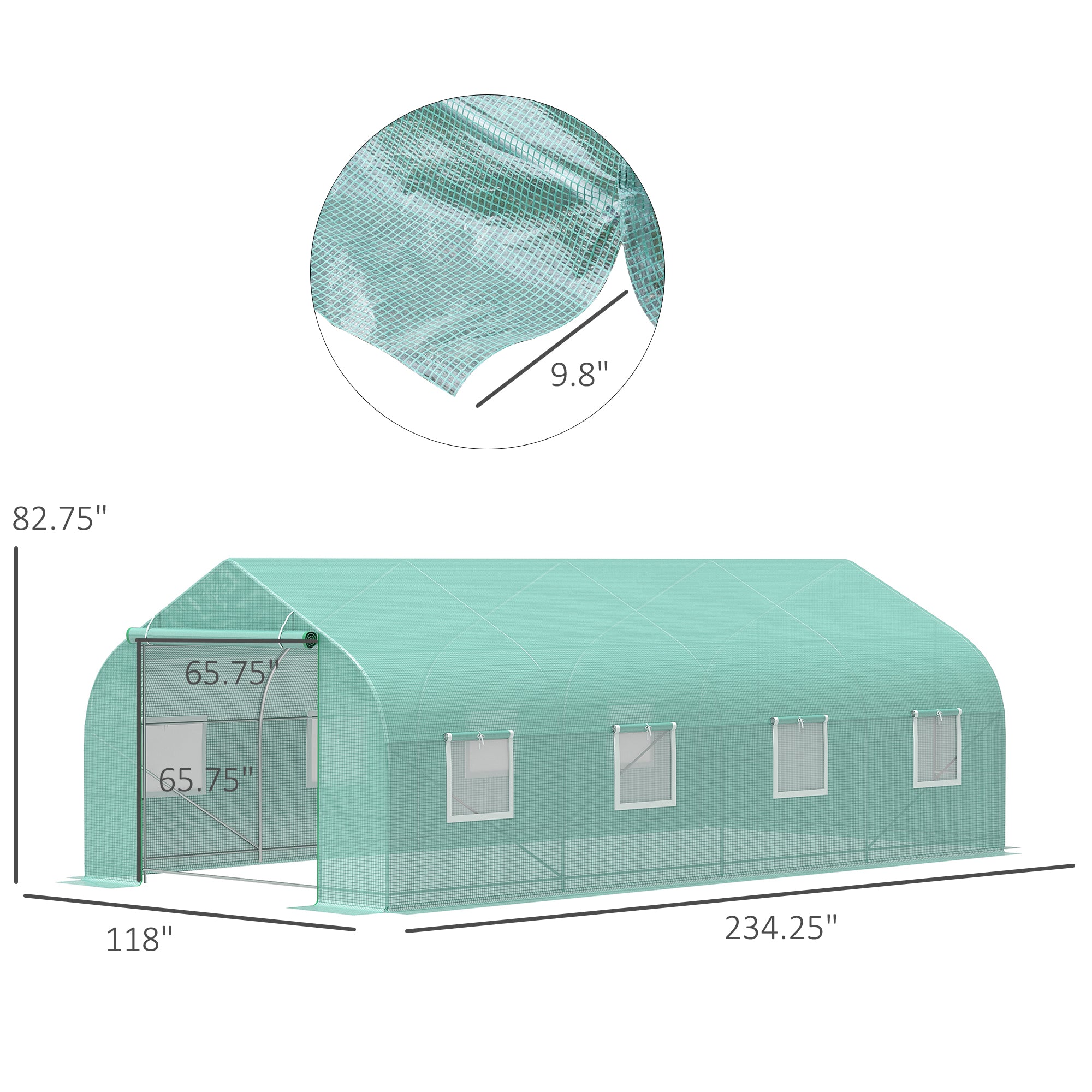 Walk In Tunnel Greenhouse, Portable Outdoor Plant House with Roll Up Doors