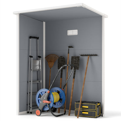 Resin Garden Shed, 5'x3' Outdoor Storage Shed with Lock, Window, Vent, Utility Tool Shed for Backyard, Patio, Gray