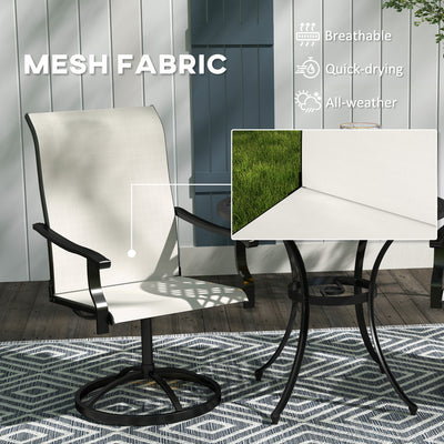 Patio Swivel Chairs Set of 2, High Back Patio Dining Chairs with All-Weather Mesh for Backyard, Lawn, Garden