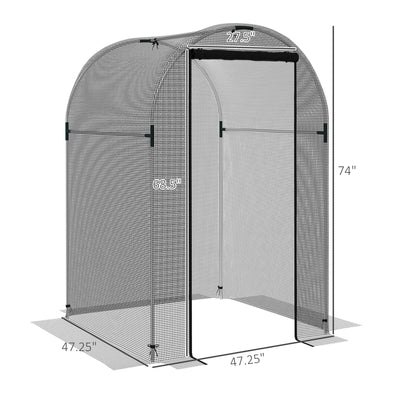 Galvanized Steel Crop Cage, Plant Protection Tent with Zippered Door, 4' x 4'