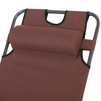 Oxford Fabric Metal Frame Outdoor Pool Sun Lounger Lounge Chair 120°/180°