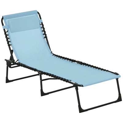 Foldable Chaise Lounge, 3-Position Reclining Back, Portable design and Breathable Mesh for Poolside, Camping, Hiking