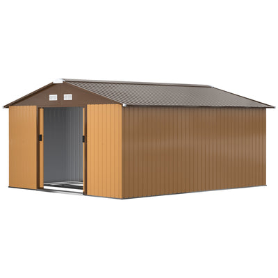 Garden Metal Shed, Storage Shed Utility Storage with Double Locking Doors for Bike, Yard Tools