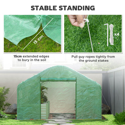 13' x 10' x 6.5' Tunnel Greenhouse Hoop House with Upgraded Galvanized Steel Frame and Large Windows