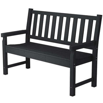 2-Person Garden Bench, HDPE Outdoor Bench with 530 lbs Capacity, Curved Seat for Backyard, Park, Porch, Lawn