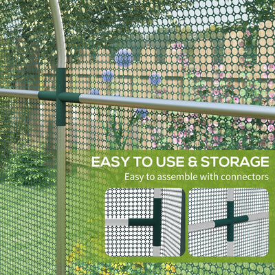 Galvanized Steel Crop Cage, Plant Protection Tent with Zippered Door, 4' x 8'