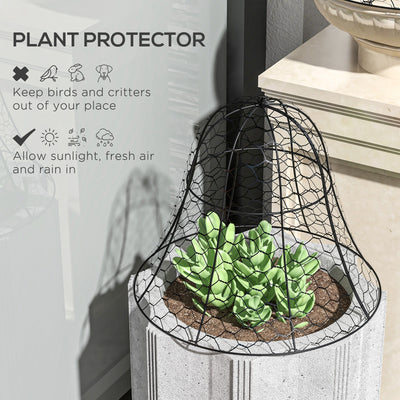 6 Pack Garden Cloches for Plants, 16" x 13" Metal Crop Cage, Plant Cages to Keep Animals Out