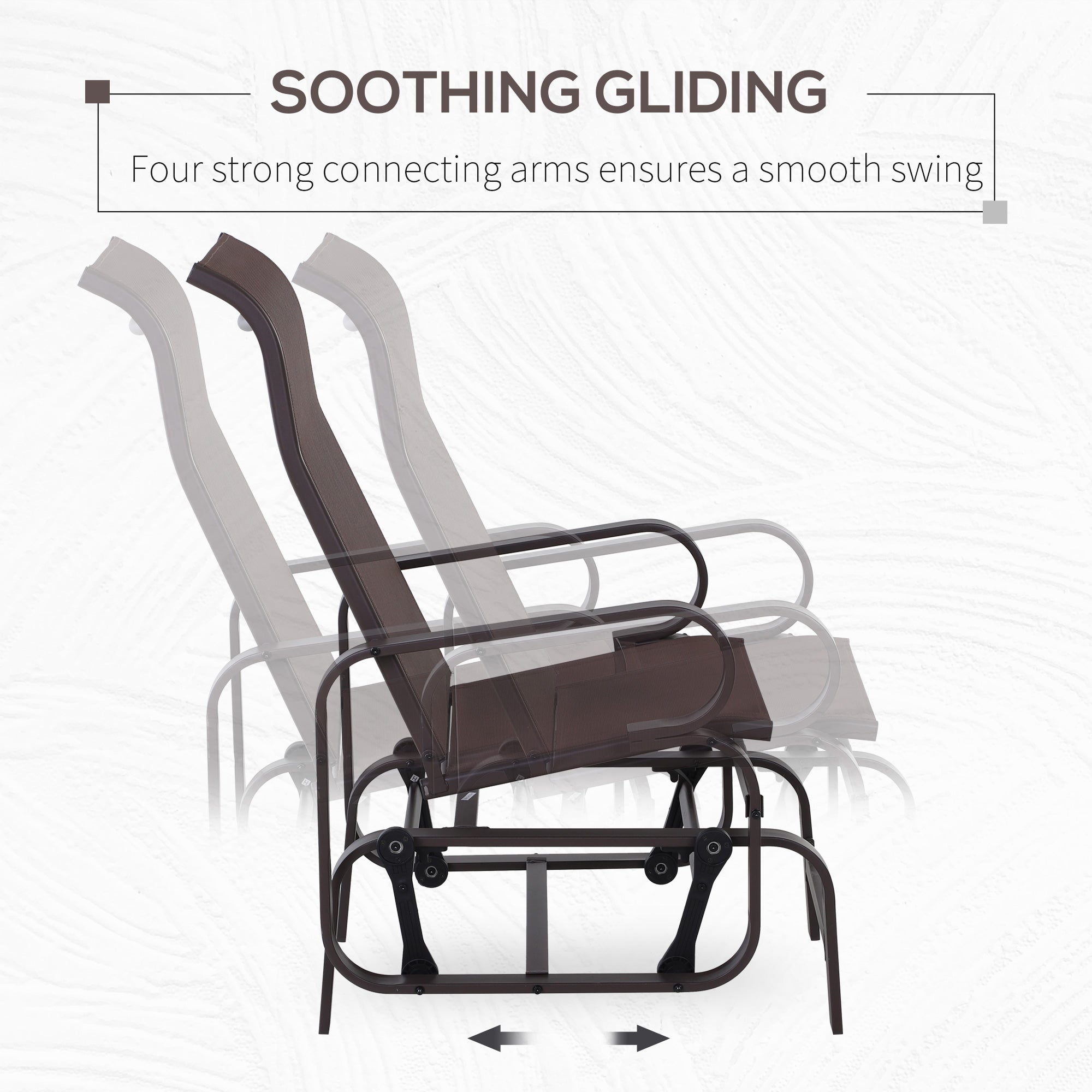 Outdoor Patio Glider Rocker, Metal High-Back Chair for Outdoor Use