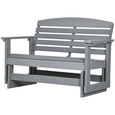 Patio Glider Bench w/ HDPE Slatted Double Rocking Chair