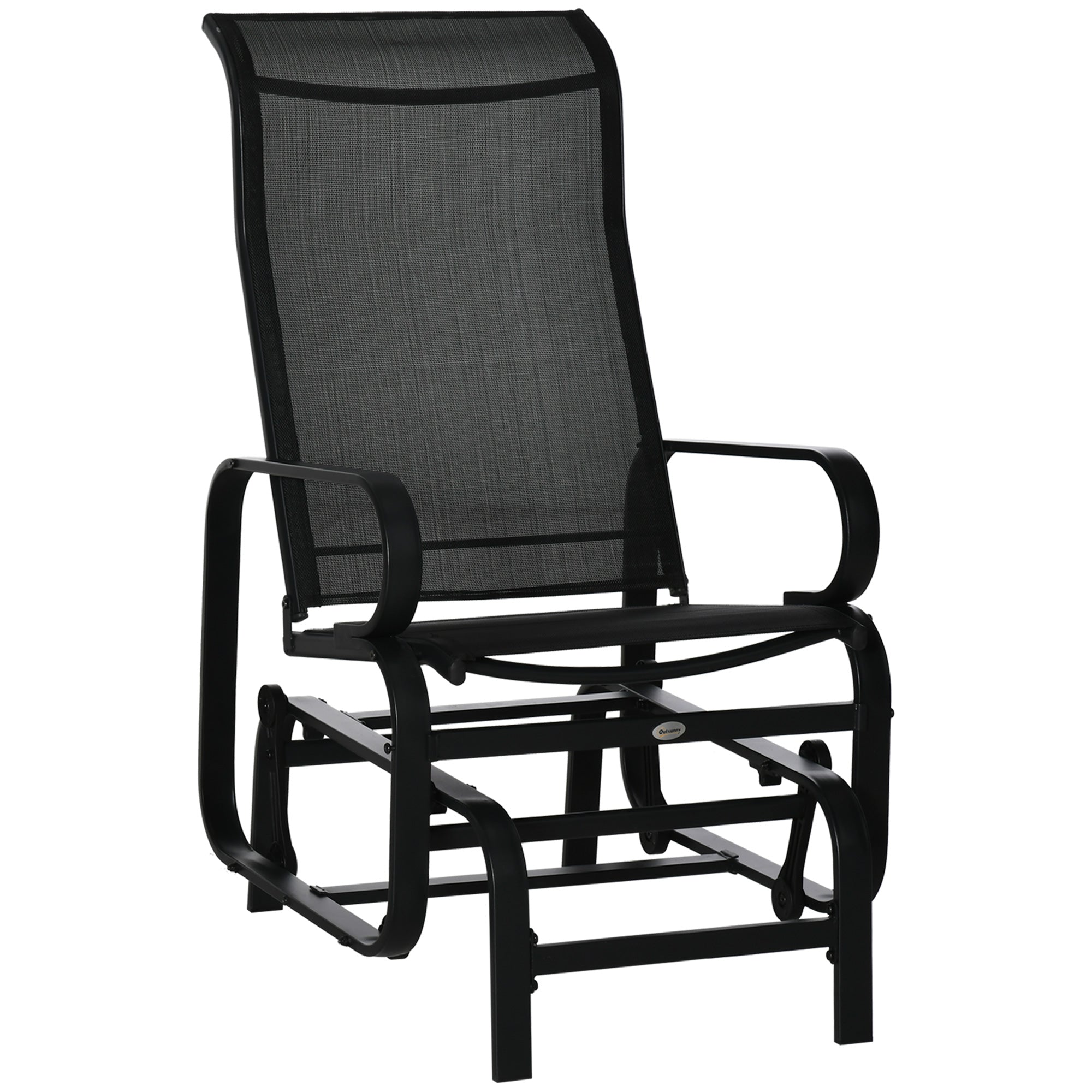 Outdoor Patio Glider Rocker, Metal High-Back Chair for Outdoor Use