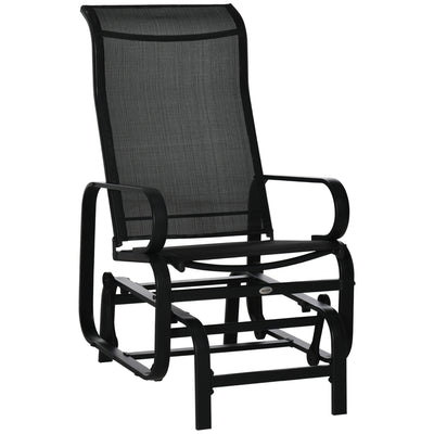 Outdoor Patio Glider Rocker, Metal High-Back Chair for Outdoor Use