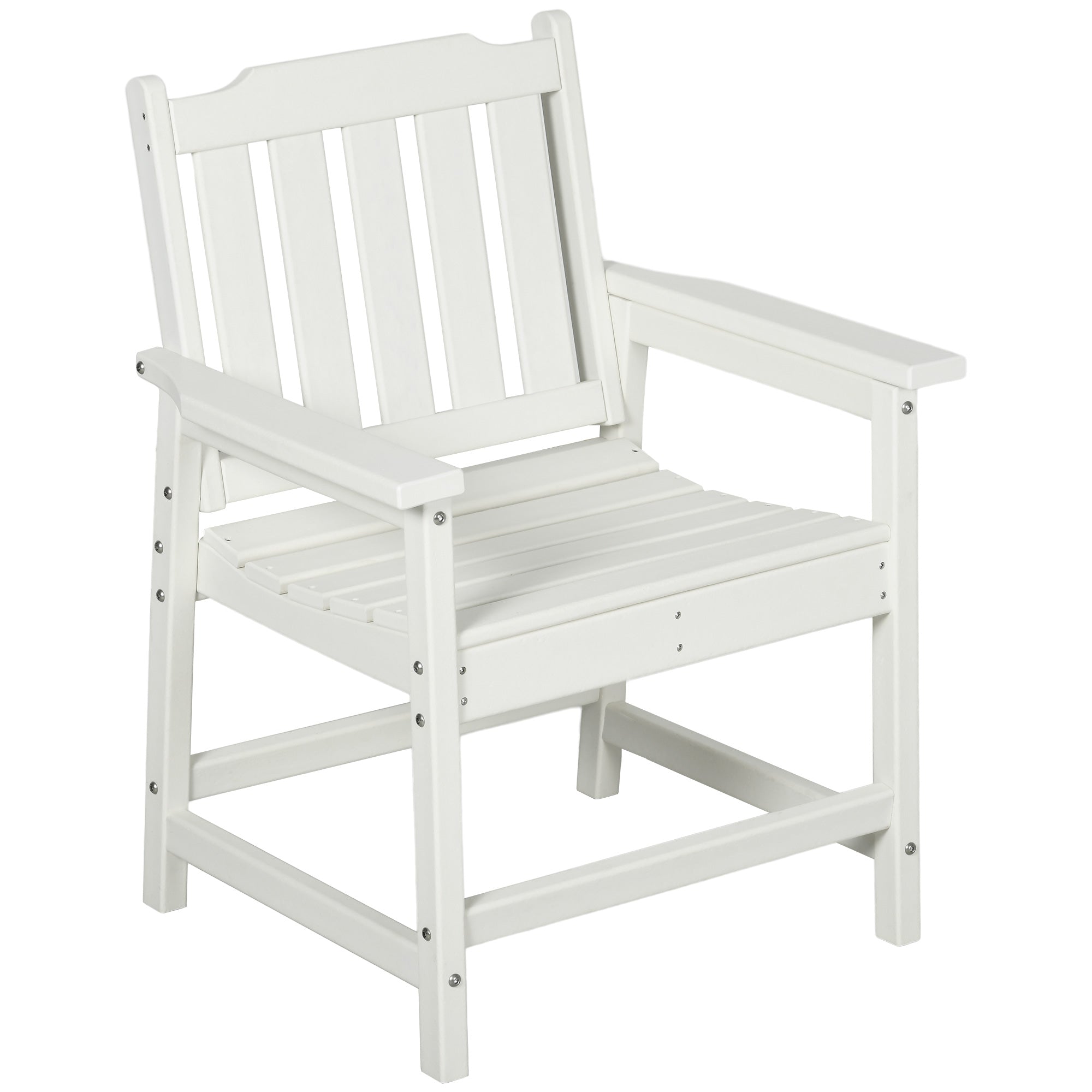 All-Weather Patio Chair, HDPE Patio Dining Chair, Heavy Duty Wood-Like Outdoor Furniture for Garden, Backyard, Deck, Porch, Lawn