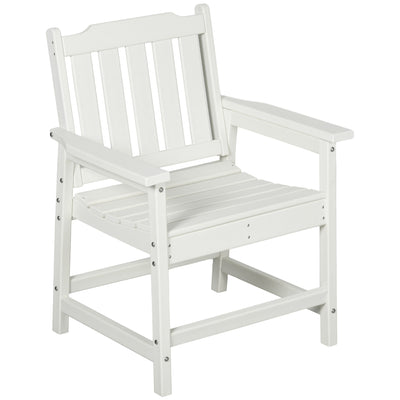 All-Weather Patio Chair, HDPE Patio Dining Chair, Heavy Duty Wood-Like Outdoor Furniture for Garden, Backyard, Deck, Porch, Lawn