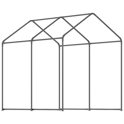 Outdoor Walk-In Tunnel Greenhouse with Roll-up Windows, Zippered Mesh Door, & Weather Cover,  8' x 6' x 7.4'