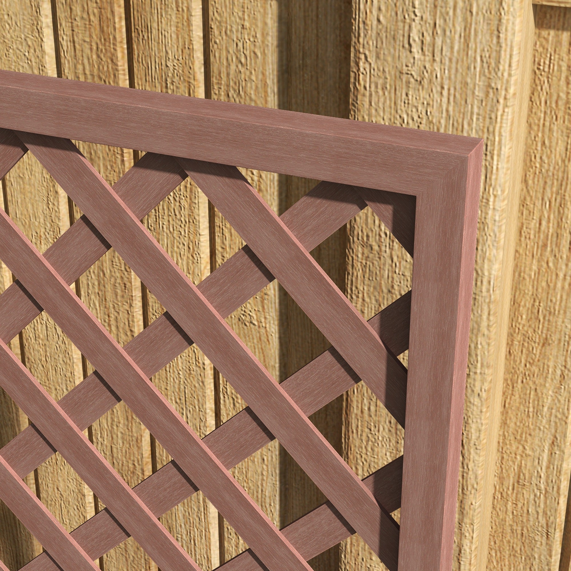 Trellis Planter Box for Climbing Plants, Raised Garden Bed w/ Trellis Lattice for Outdoor Garden, Deck, Backyard