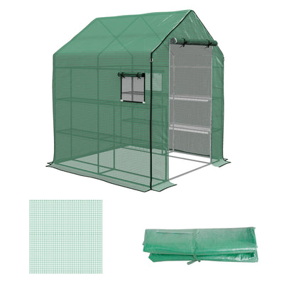 01-0472 Replacement Cover, 55" x 56.25" x 74.75" Walk-in Greenhouse Cover Reinforced Anti-Tear PE Hot House Cover