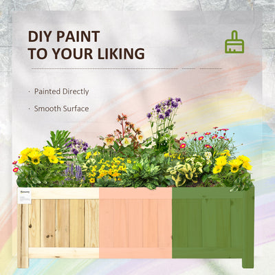 Foldable Raised Garden Bed, Wooden Planter Box, Herb Garden Planter with Drainage Holes, for Backyard, Patio to Grow Vegetables, Herbs, and Flowers, 27.6" x 11.6" x 9.8"
