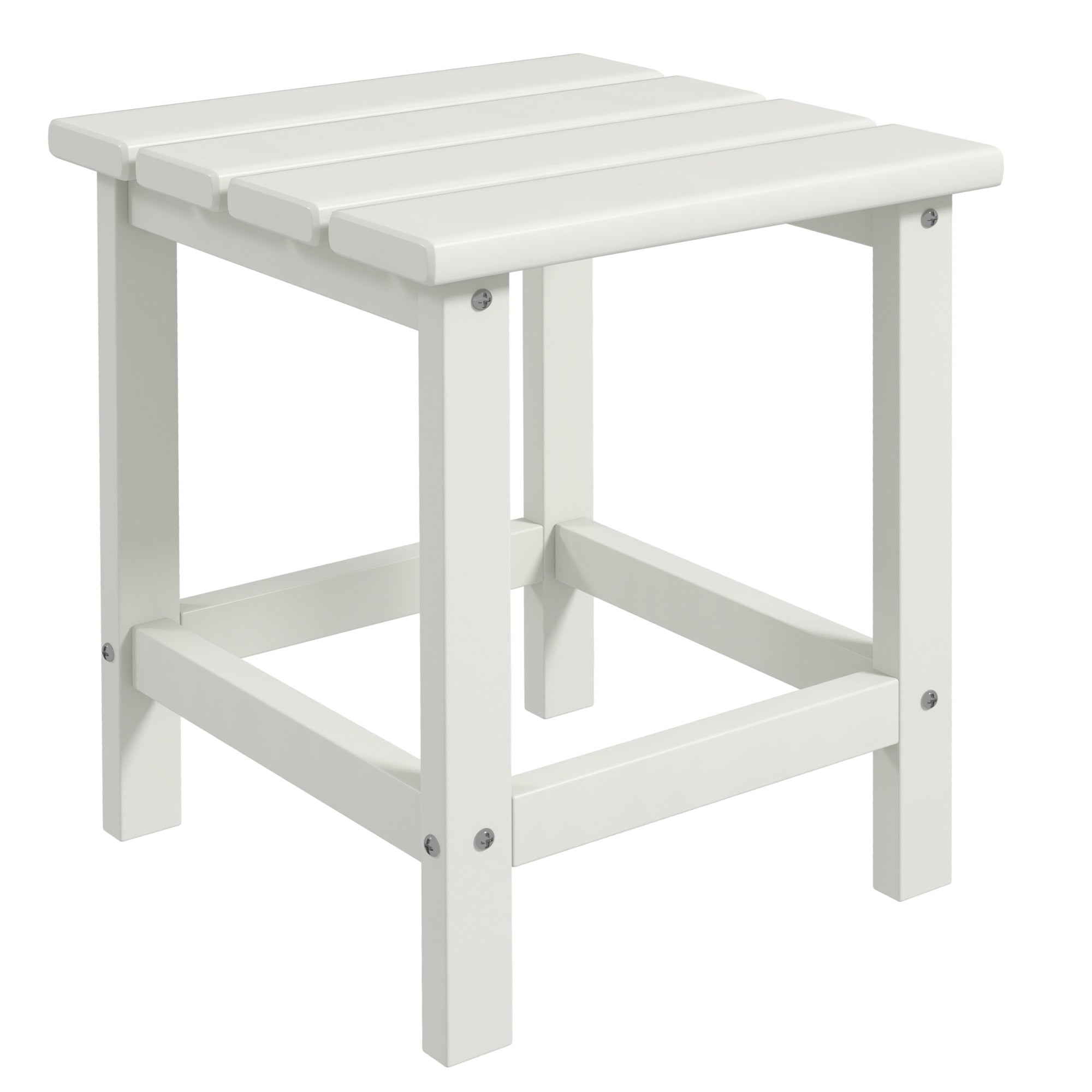 Adirondack Side Table, Square Patio End Table, Weather Resistant 15" Outdoor HDPE Table for Porch, Pool, Balcony