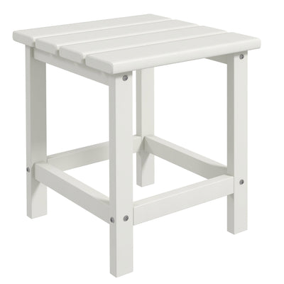 Adirondack Side Table, Square Patio End Table, Weather Resistant 15" Outdoor HDPE Table for Porch, Pool, Balcony