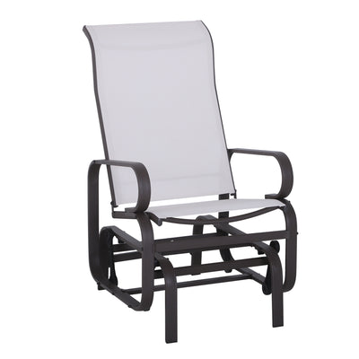 Outdoor Patio Glider Rocker, Metal High-Back Chair for Outdoor Use