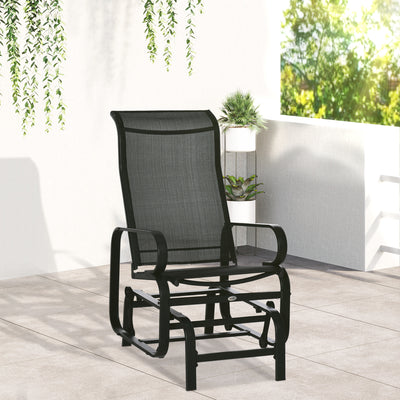 Outdoor Patio Glider Rocker, Metal High-Back Chair for Outdoor Use