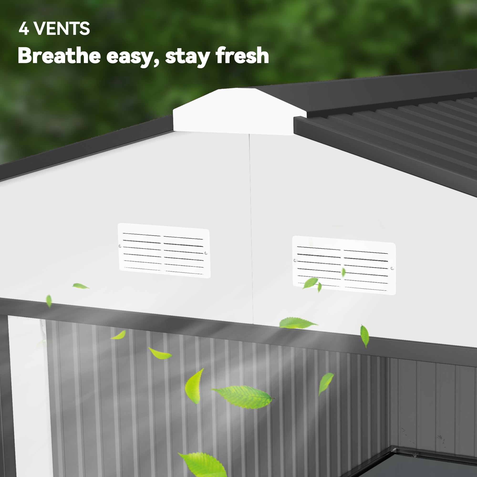 Garden Metal Shed, Storage Shed Utility Storage with Double Locking Doors for Bike, Yard Tools
