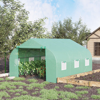 Walk In Tunnel Greenhouse, Portable Outdoor Plant House with Roll Up Doors