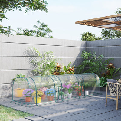 11.5' L x 3.25' W x 2.5' H PVC Metal Tunnel Garden Greenhouse Kit
