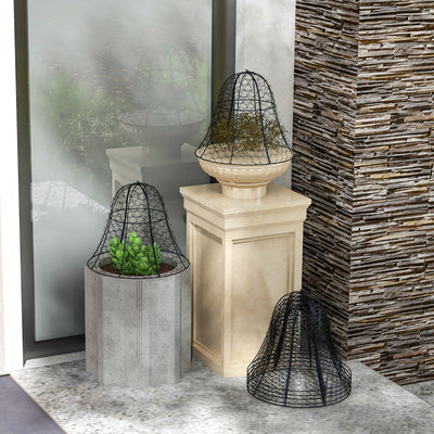 6 Pack Garden Cloches for Plants, 16" x 13" Metal Crop Cage, Plant Cages to Keep Animals Out
