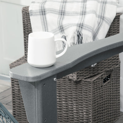 Outdoor Rocking Chair, HDPE Adirondack Porch Rocker Chair for Garden, Patio, Light Gray