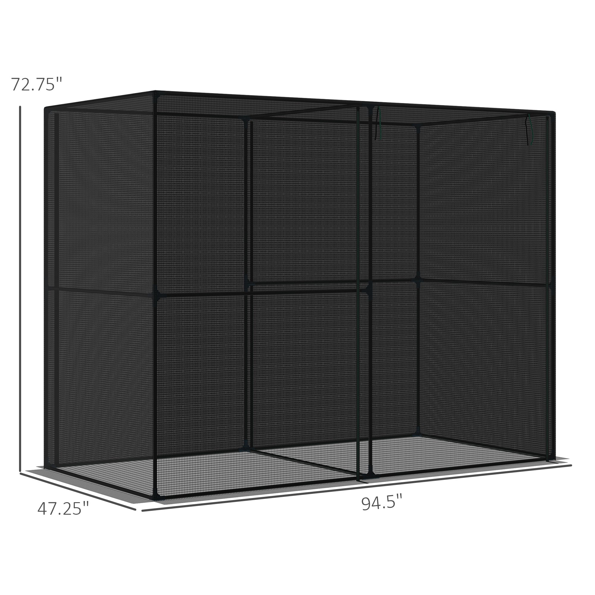 8' x 4' x 6' Crop Cage, Plant Protection Tent with Zippered Doors for Vegetable Garden, Backyard, Black