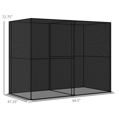 8' x 4' x 6' Crop Cage, Plant Protection Tent with Zippered Doors for Vegetable Garden, Backyard, Black
