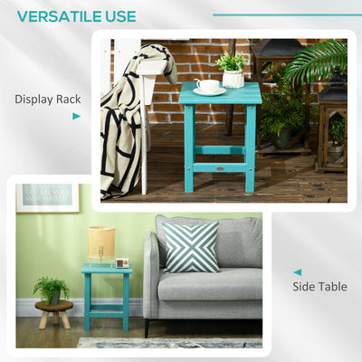 Adirondack Side Table, Square Patio End Table, Weather Resistant 15" Outdoor HDPE Table for Porch, Pool, Balcony