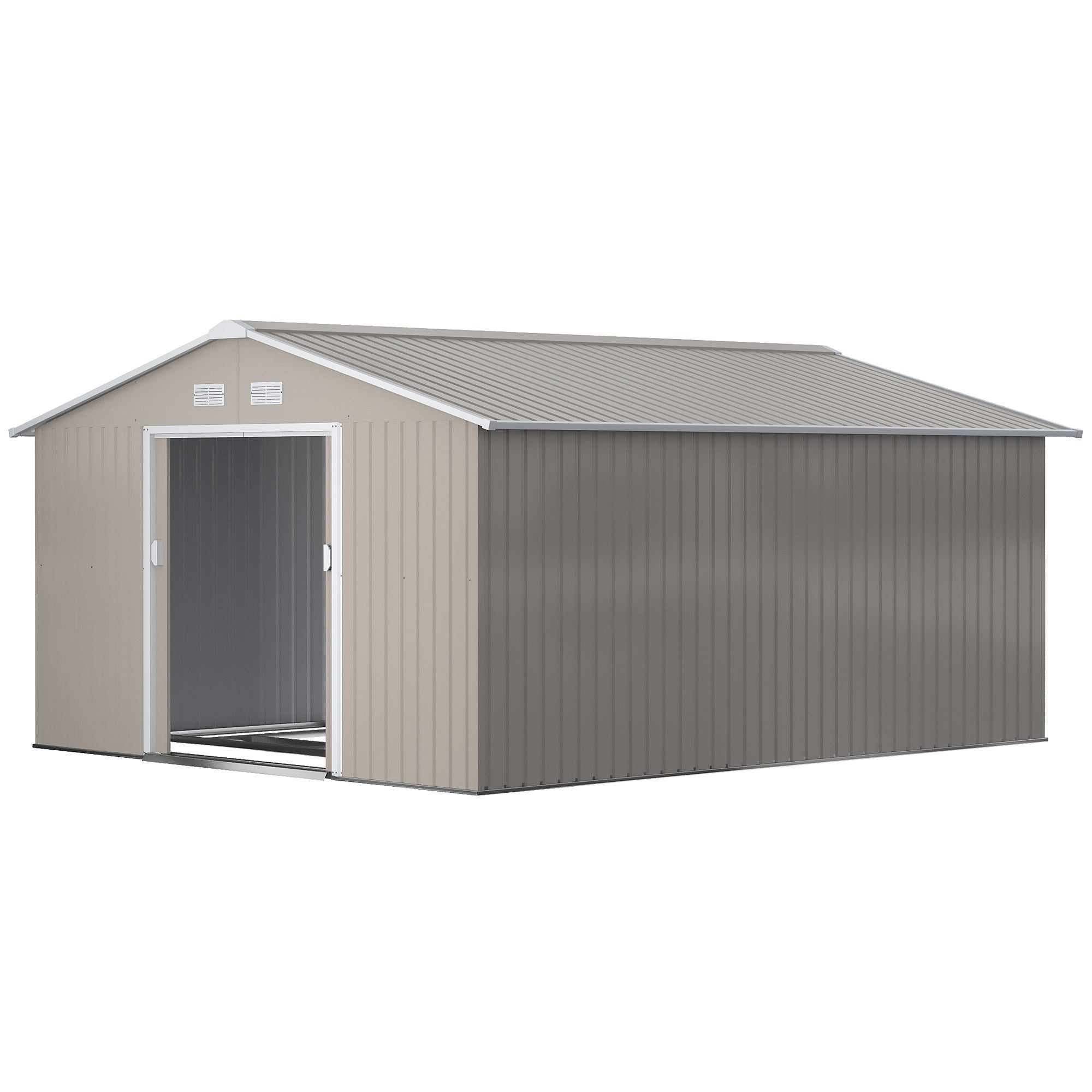 Garden Metal Shed, Storage Shed Utility Storage with Double Locking Doors for Bike, Yard Tools