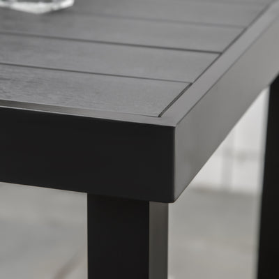 Patio Dining Table for 4, Rectangular Aluminum Outdoor Table for Garden Lawn Backyard, Black