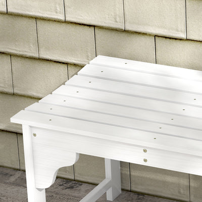 Slatted Wooden Garden Bench, Curved Seat Front Porch Bench, White