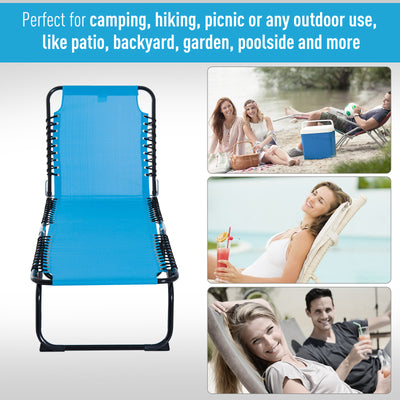 Foldable Chaise Lounge, 3-Position Reclining Back, Portable design and Breathable Mesh for Poolside, Camping, Hiking