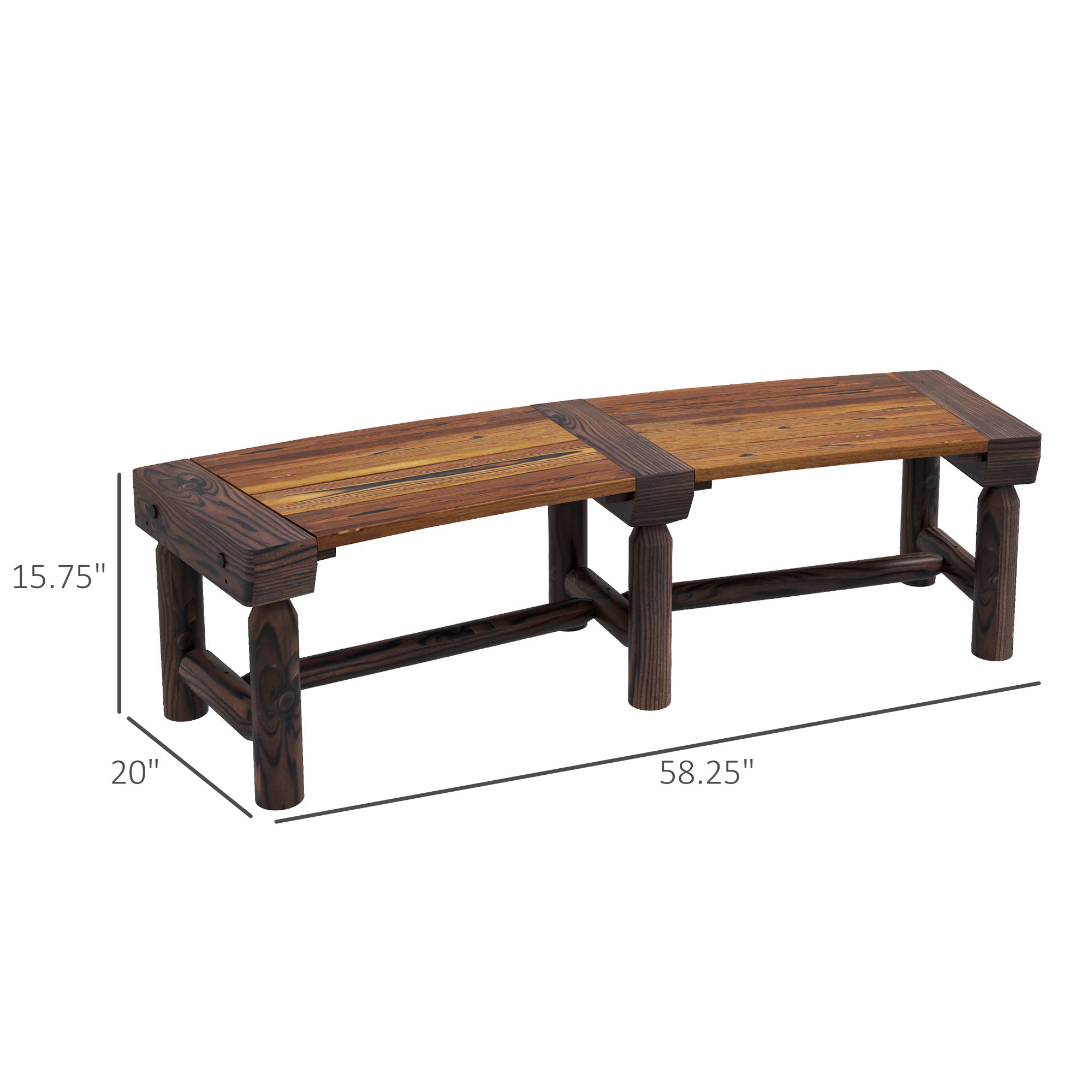 Wooden Garden Bench, Semicircular Round Outdoor Tree Bench, Wrap Around Park Bench for Yard, Patio, Deck, Lawn, Brown