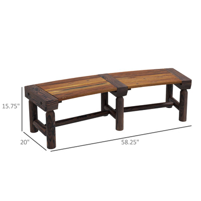 Wooden Garden Bench, Semicircular Round Outdoor Tree Bench, Wrap Around Park Bench for Yard, Patio, Deck, Lawn, Brown