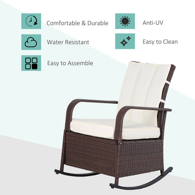 PE Rattan Rocking Recliner with Footrest