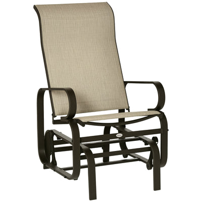 Outdoor Patio Glider Rocker, Metal High-Back Chair for Outdoor Use