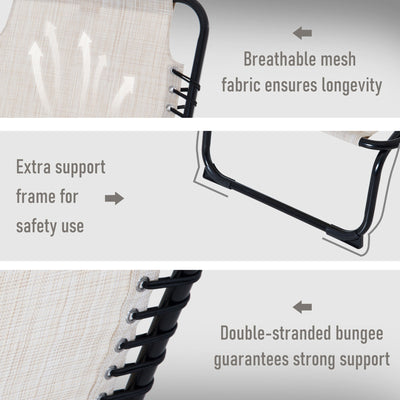 Foldable Chaise Lounge, 3-Position Reclining Back, Portable design and Breathable Mesh for Poolside, Camping, Hiking
