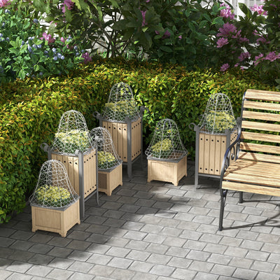 6 Pack Garden Cloches for Plants, 16" x 13" Metal Crop Cage, Plant Cages to Keep Animals Out