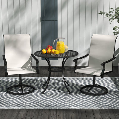 Patio Swivel Chairs Set of 2, High Back Patio Dining Chairs with All-Weather Mesh for Backyard, Lawn, Garden