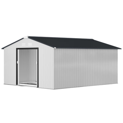 Garden Metal Shed, Storage Shed Utility Storage with Double Locking Doors for Bike, Yard Tools