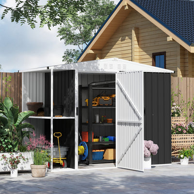 8 x 4ft Outdoor Garden Shed, Metal Shed with Air Vents and Lock for Backyard, Garden, Patio, Warm